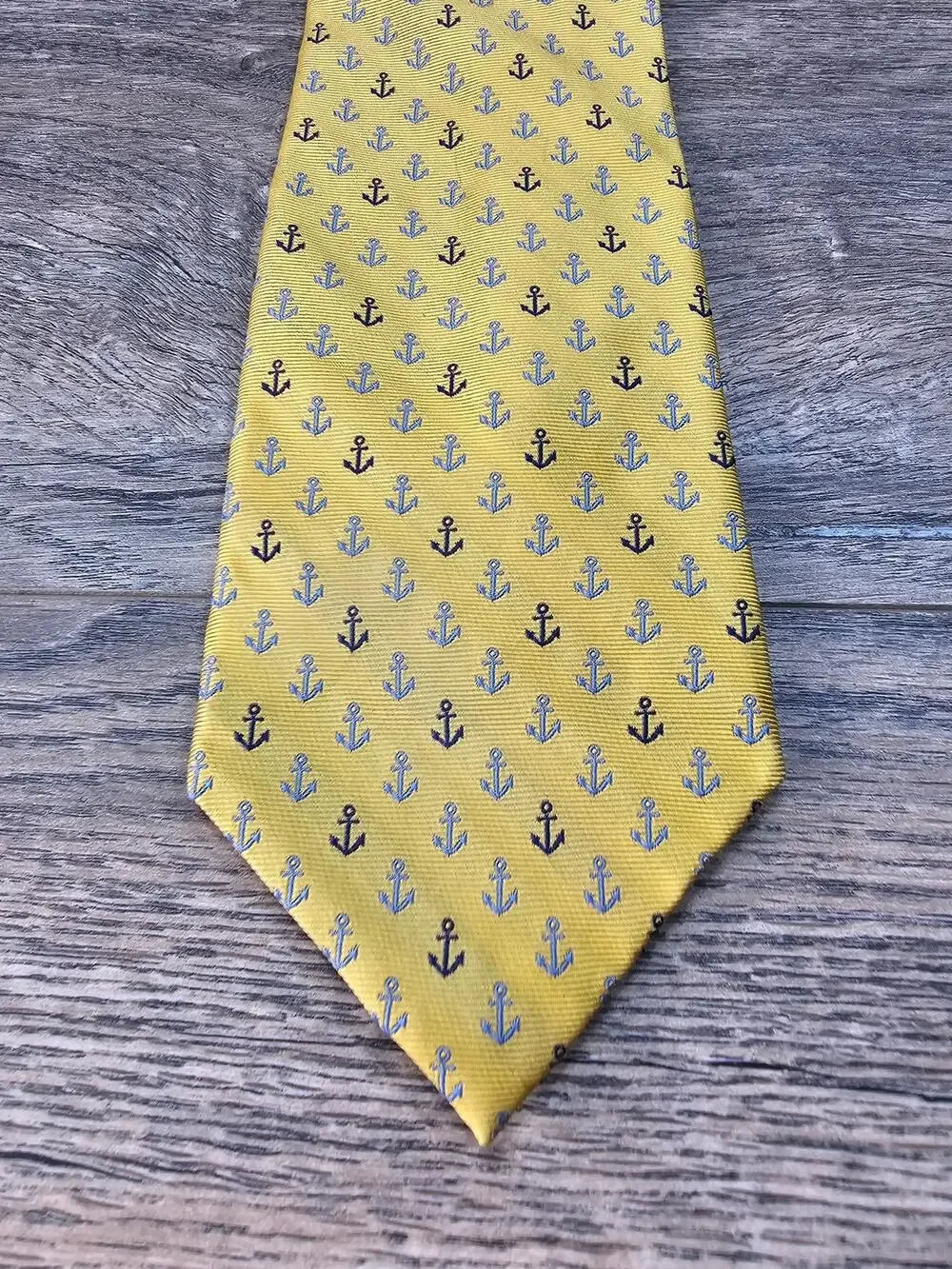 Nautica Silk Yellow Blue Geometric Men's Necktie
